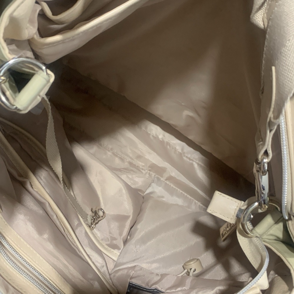 Beis The Baby Bag in Beige/Cream Trim Vegan Leather Multi Straps - Picture 12 of 16